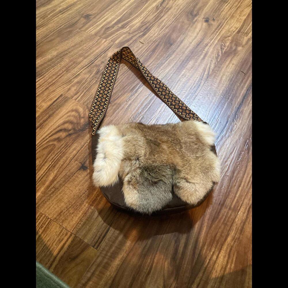 Rabbit Fur Pocketbook Bag Purse